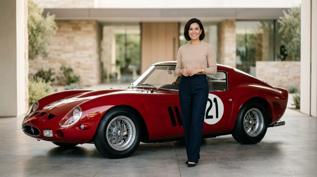 Professional 16:9 stock photo: Elegant woman in tailored bei