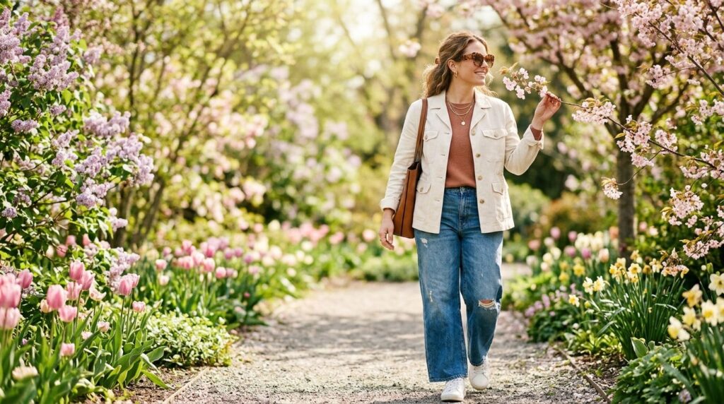 Fashion and lifestyle photography: Stylish woman enjoying ou
